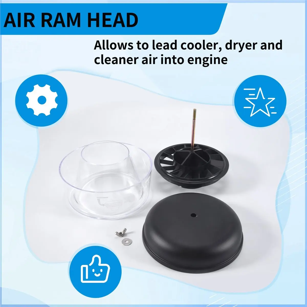 #80G 3In 77mm Water Trap Snorkel Head Pre Air Sand Cup for Toyota Nissans,Snorkel Pre Cleaner Filter,(ABS)