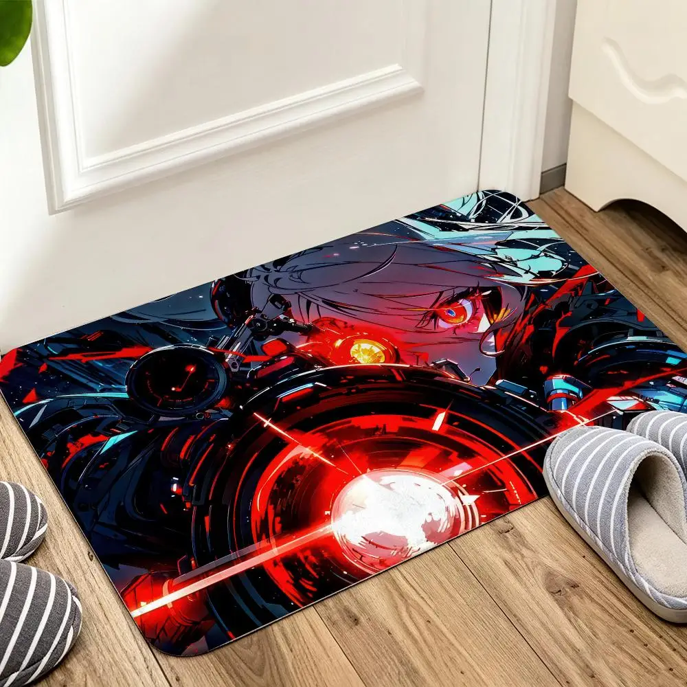 Futuristic Tech Style Floor Mat Welcome Mat Entrance Doormat Balcony Bathroom Floor Mats Non-slip Rug Bedroom Carpet Home Decor