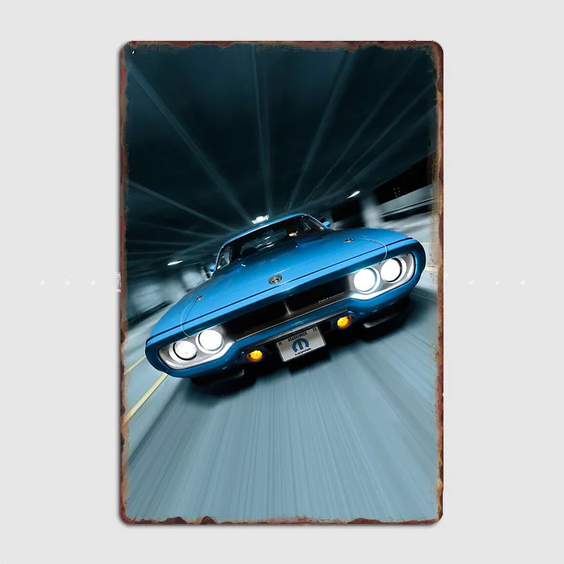 Plymouth Roadrunner Richard Petty Classic Sports Car Metal Poster Sign Garage Club Custom Wall Decor Tin Room Decor Home Decor