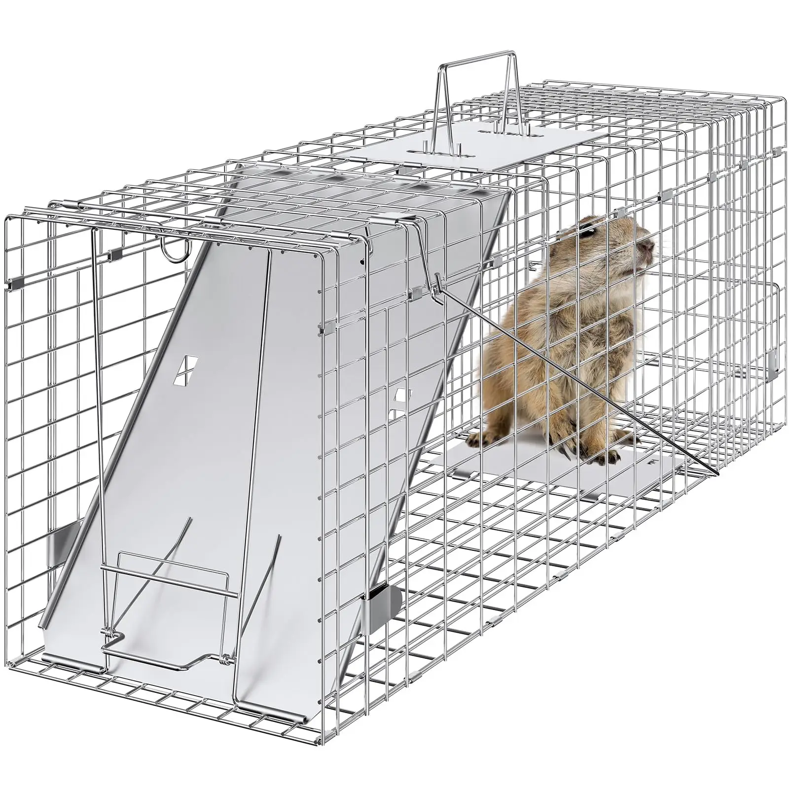 Humane Way Folding Live Humane Animal Trap 24/32Inch Safe Traps for All Animals - Raccoons, Cats, Groundhogs, Opossums