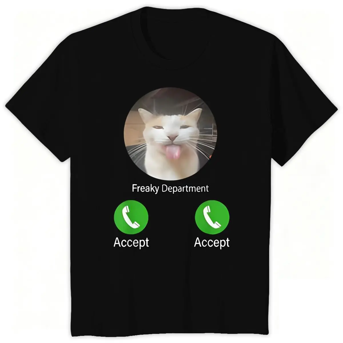 Funny Meme Cat Incoming Call Graphic Print Crew Neck Short Sleeve T‑Shirt Men Women Casual Summer Streetwear Fashion Top