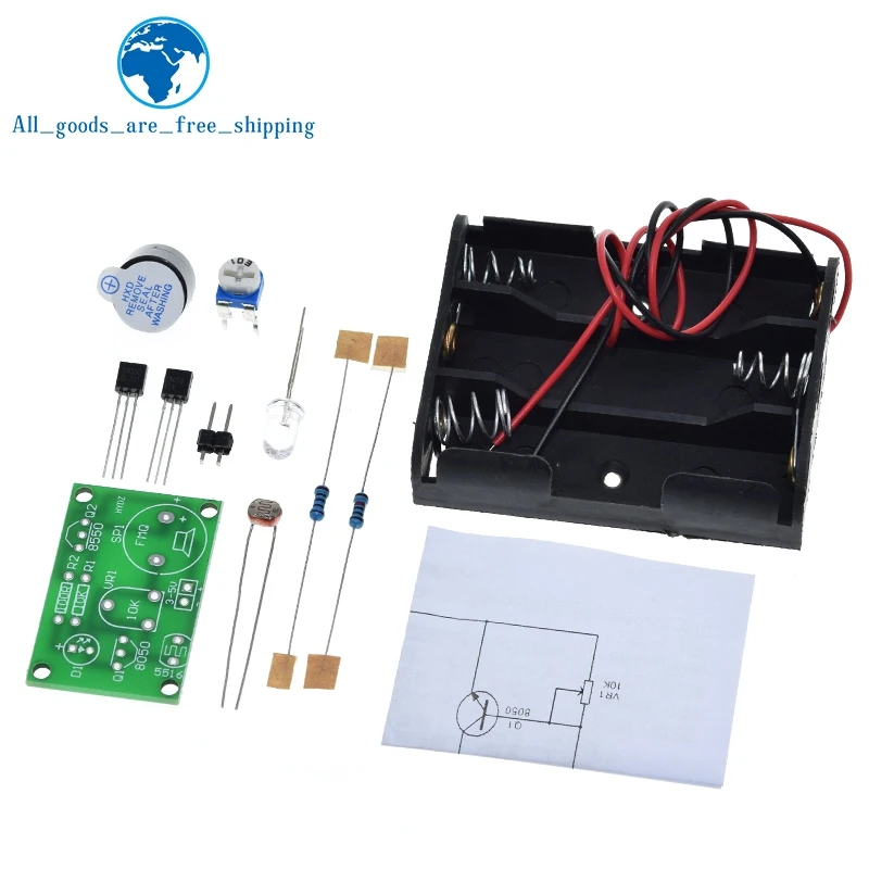 TZT Photosensitive Sound Light Alarm DIY Kit Electronic Production Invention Assembly Sound and Light Sensor Module Device Suite