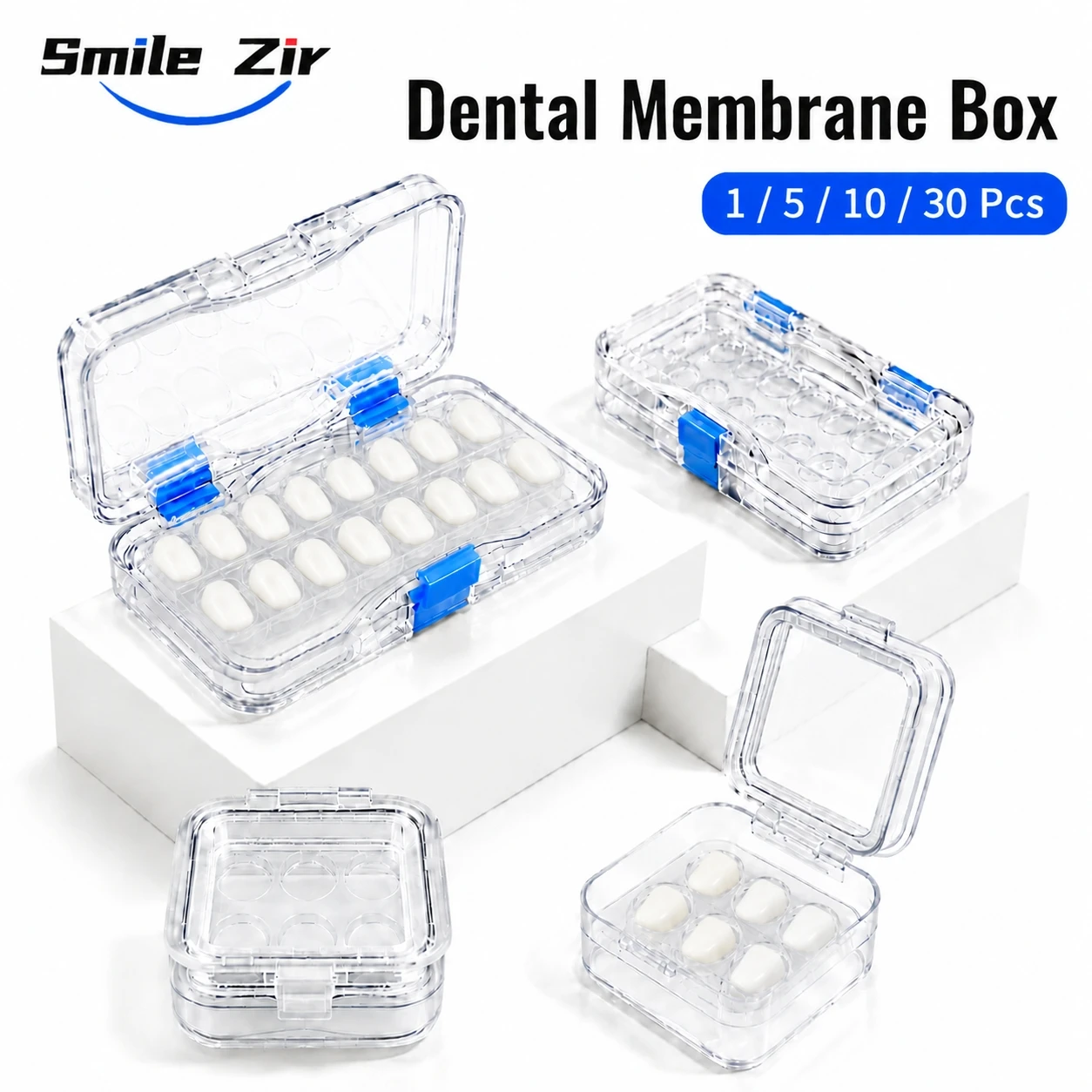 Dental Veneer Membrane Box with Film Transparent Denture Storage Box with 6/16 Hole for Dental Lab Dentistry Materials Tools