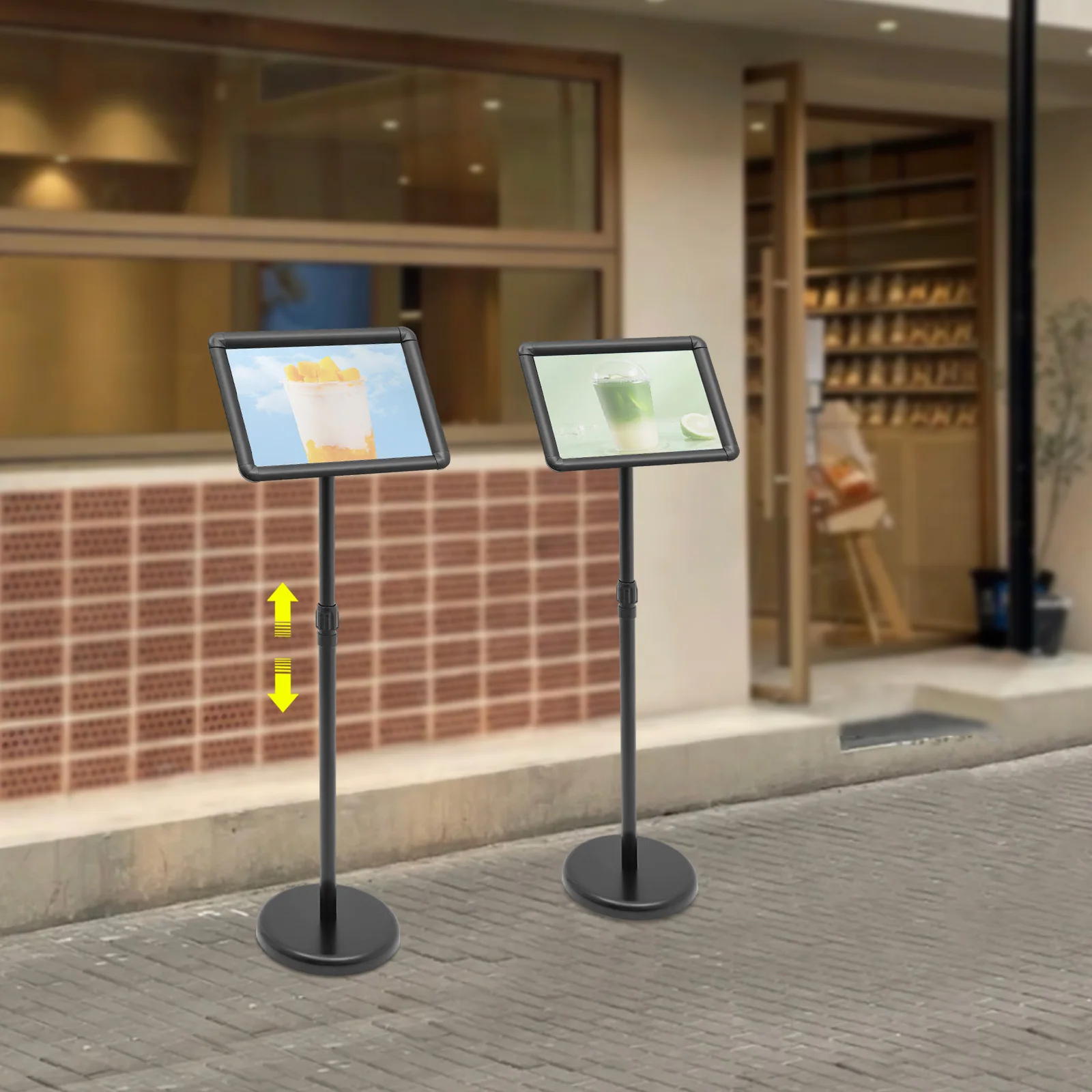 ステンレス製縦型表示板広告板(2枚セット) さまざまなシーンに最適