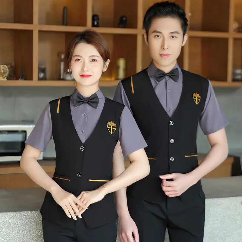 Hotel Catering Waiter Workwear Short-Sleeved Women's Suit Chinese Restaurant Ding Room Tea House Hot Pot Restaurant Summer Cloth