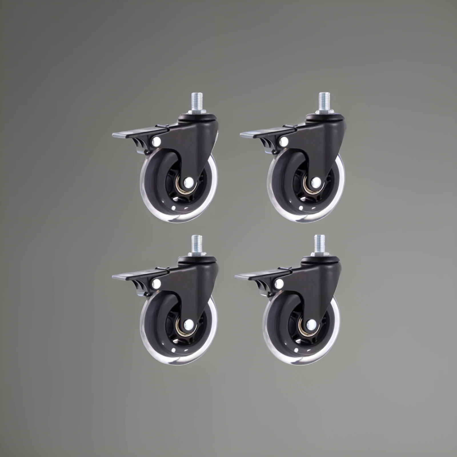 (4Pcs) 3 inch M6/M8/M10 PU Ice Wheel - Universal Scooter/Brak Mute Casters - Electrophoresis Grade