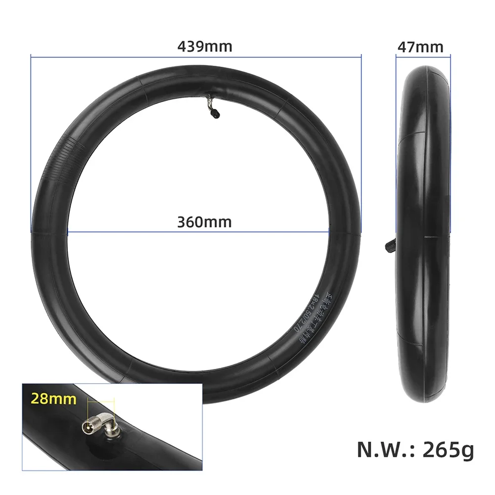 18 Inch 18x2.50/2.70 Inner Tube Bent Value For Electric Bike Bicycle Tube Rubber Inner Tube E-Bike Accessories