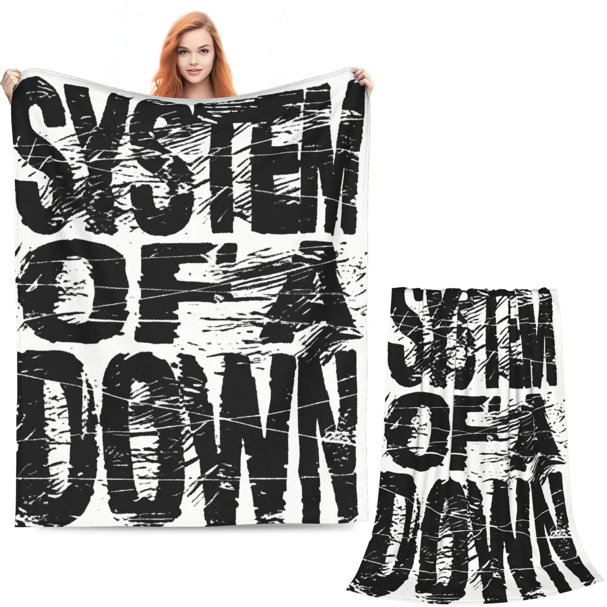 Rock Band System Of A Down Blanket Soft Warm Flannel Throw Blanket Plush for Bed Living room Picnic Travel Home Sofa