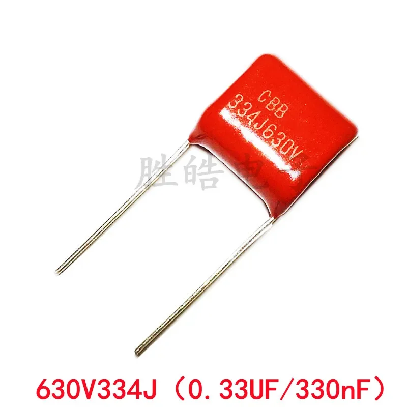 

10piece Good Quality 630V334J High Quality 5% 0.33UF New Pitch 15MM 630V 334 330NF CBB Polypropylene Film Capacitor DIP