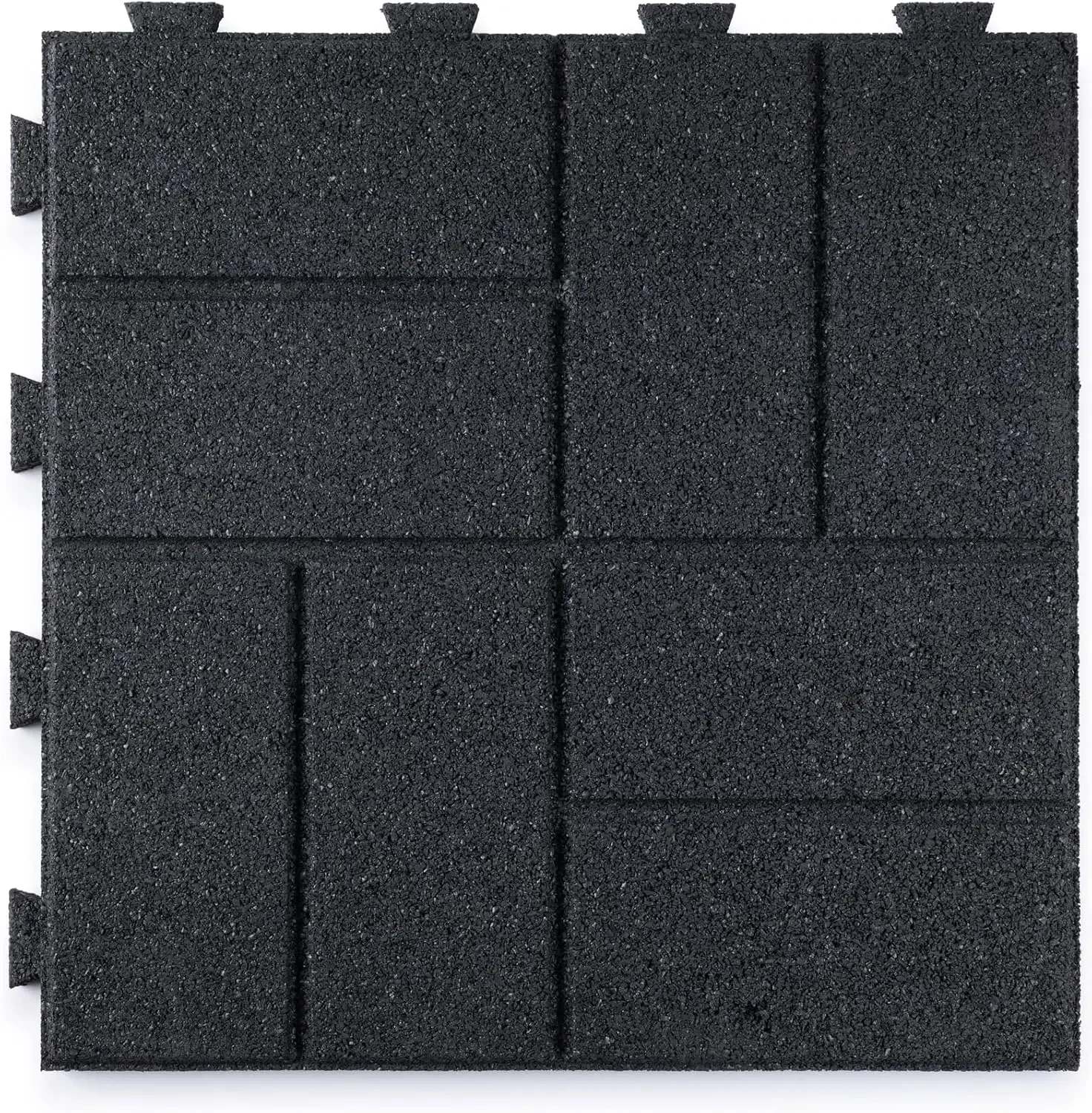 Brick Rubber Interlocking Tiles | 16 X 16 | Easy Install for Indoor and Outdoor Use (Dark Gray, 10 Tiles)