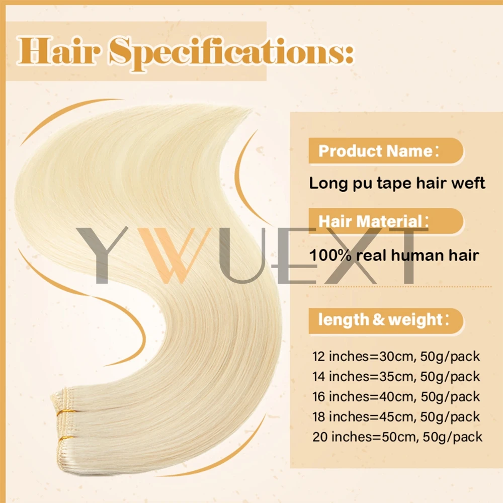 Human Hair Weft Extensions Straight 12"-24" Machine Remy Human Hair  Extension 50g/pack Can Curly Hair Weaves for Women