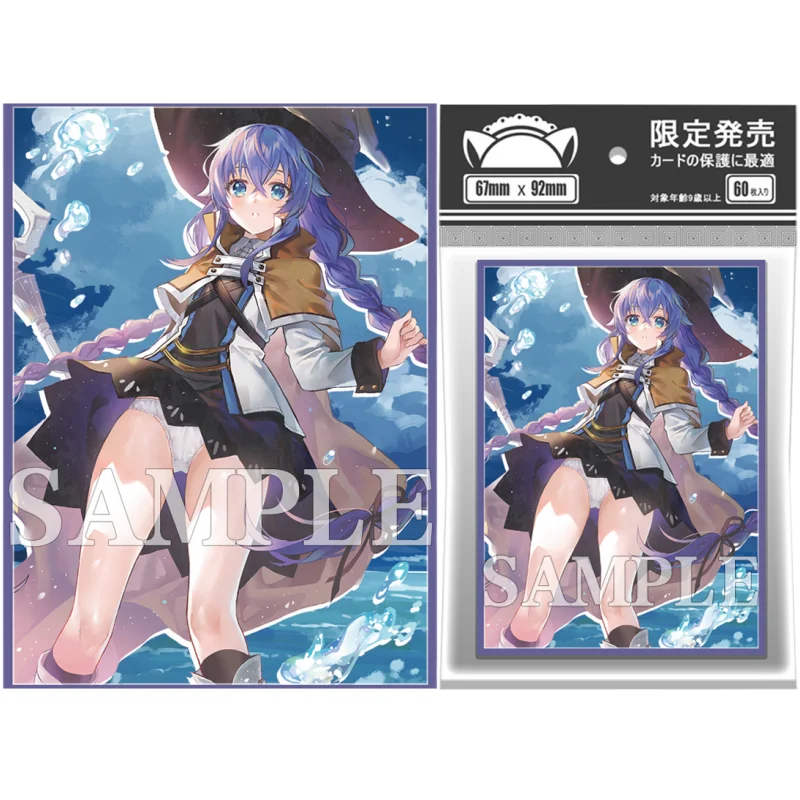 60Pcs/Set ACG Cards Sleeve Mushoku Tensei Roxy Anime Game Characters Laser Version Colorful DIY Toy Gift Cards Protective Cover