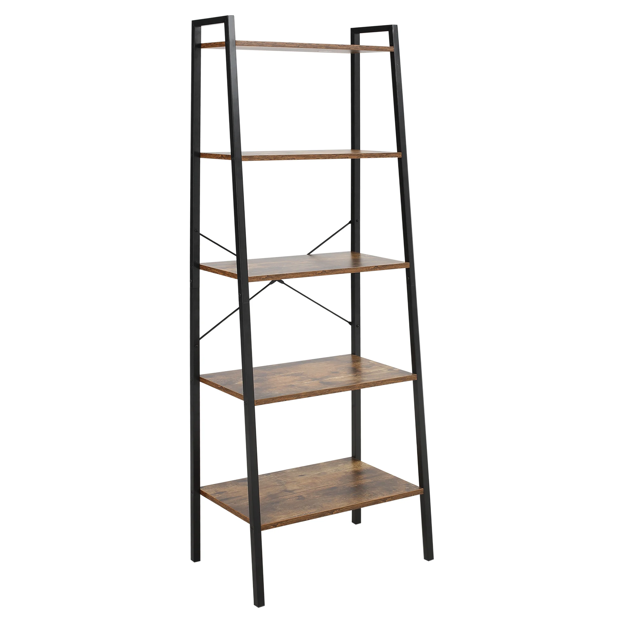 HOMCOM Stair Shape Industrial Style Shelf with 5 Shelves 56x34x160