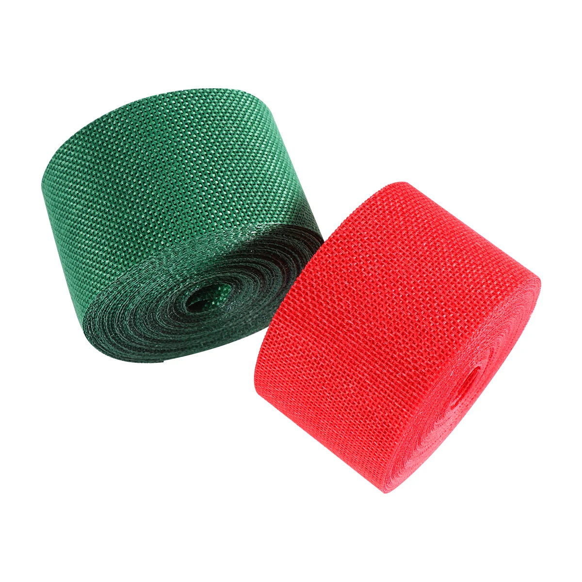 

2 Rolls 10m Burlap Ribbon Christmas Red Green Non fade High quality Wedding Crafts Gift Wrapping Bow Making Packing Ribbon