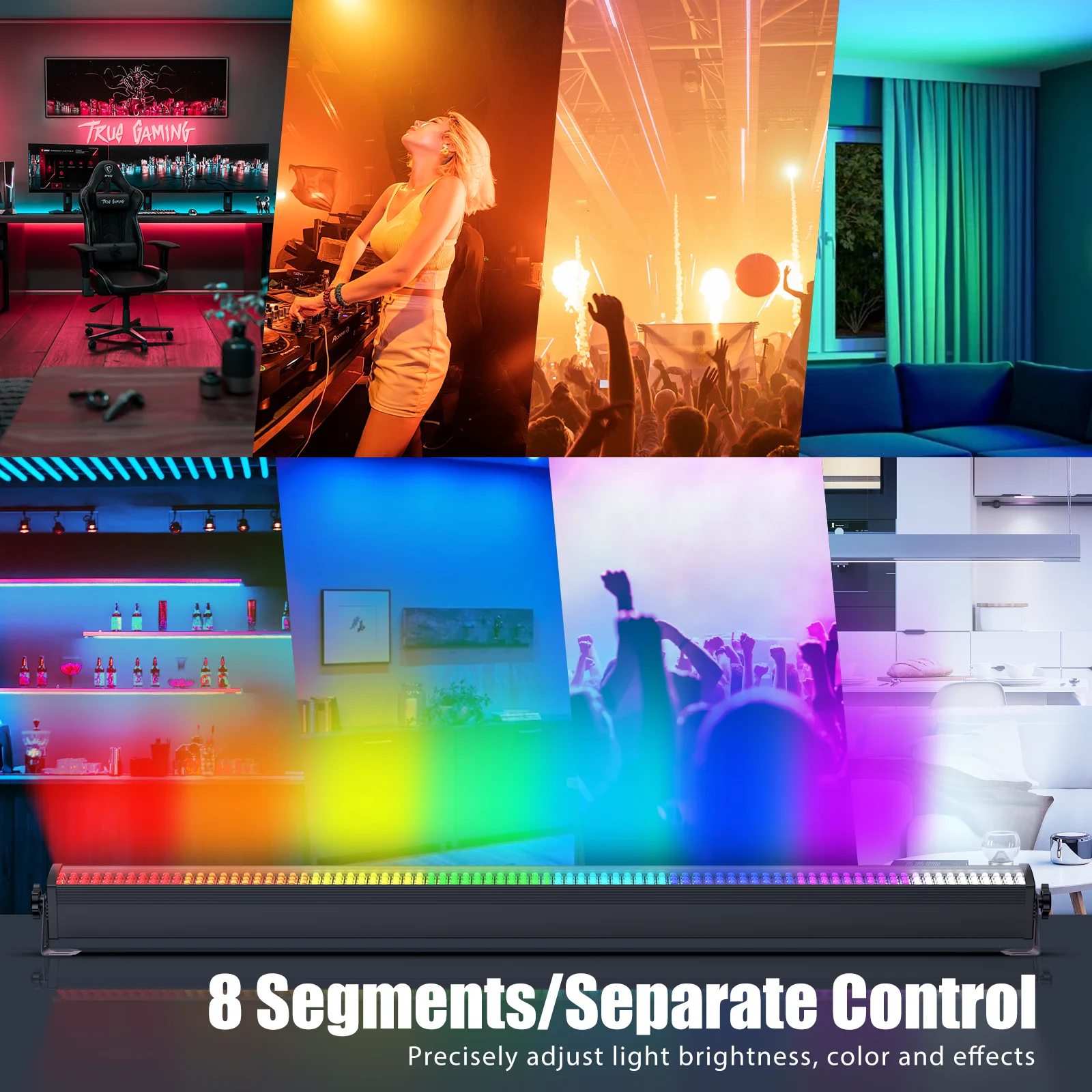 U'King 2 قطعة 252 LED RGB جدار غسل ضوء DMX512 بار ضوء المرحلة داخلي ملون غسالة الجدار تأثير الضوء ل DJ حفلة موسيقية الزفاف #5