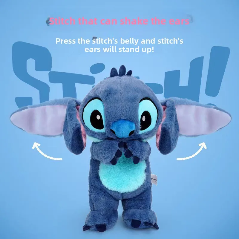 2025 New Lilo&Stitch Plush Doll Breath Child Peluche Kawaii Soothes Toy Anime Baby Music Light Sleep Toys Pink Stitch Kid Gifts