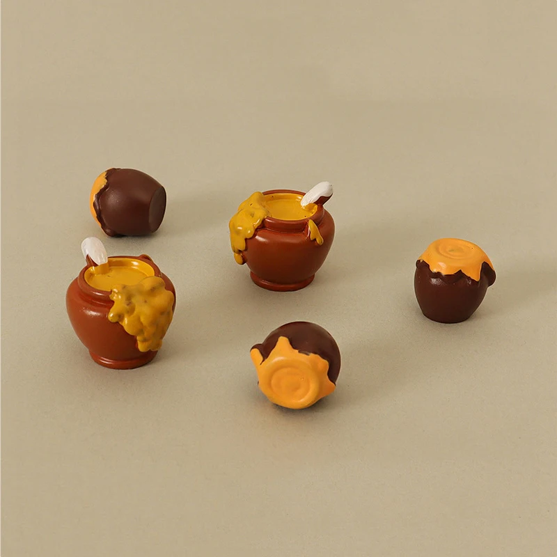 3Pcs 1/12 Dollhouse Simulation Honey Jar Set Dollhouse Miniature Kitchen Food Decoration Dolls House Accessories