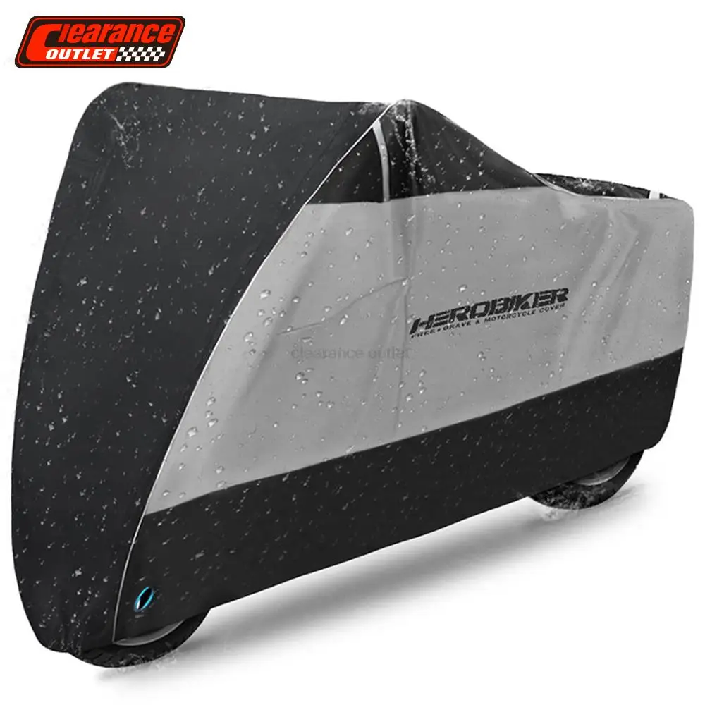 HEROBIKER Motorcycle Cover Universal Outdoor UV Protector All Seasons Waterproof Bike Rain Cover Dustproof Motor Scooter Cover