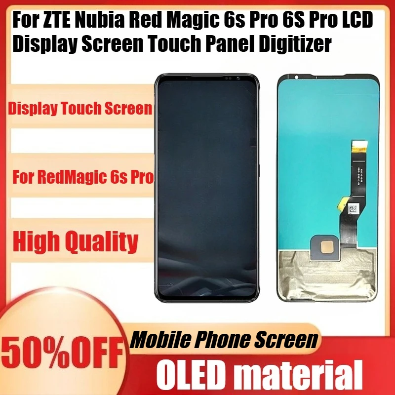 New OLED 165HZ for ZTE Nubia Red Magic 6s Pro 6S Pro LCD Display Screen Touch Panel Digitizer for RedMagic 6s Pro LCD