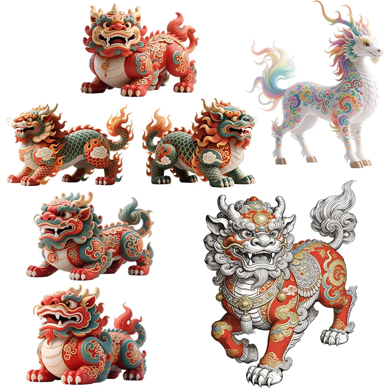Three Ratels CEE56 Colorful mythical creature Kirin Artistic wall stickers for home decoration Personalized car decal