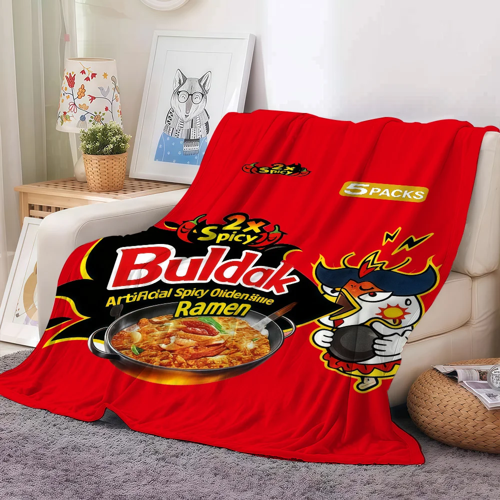 Manta Buldak con estampado de moda para sofá, oficina, cama, avión, viaje, sueño, lectura, relajación, Camping, suave y cálida
