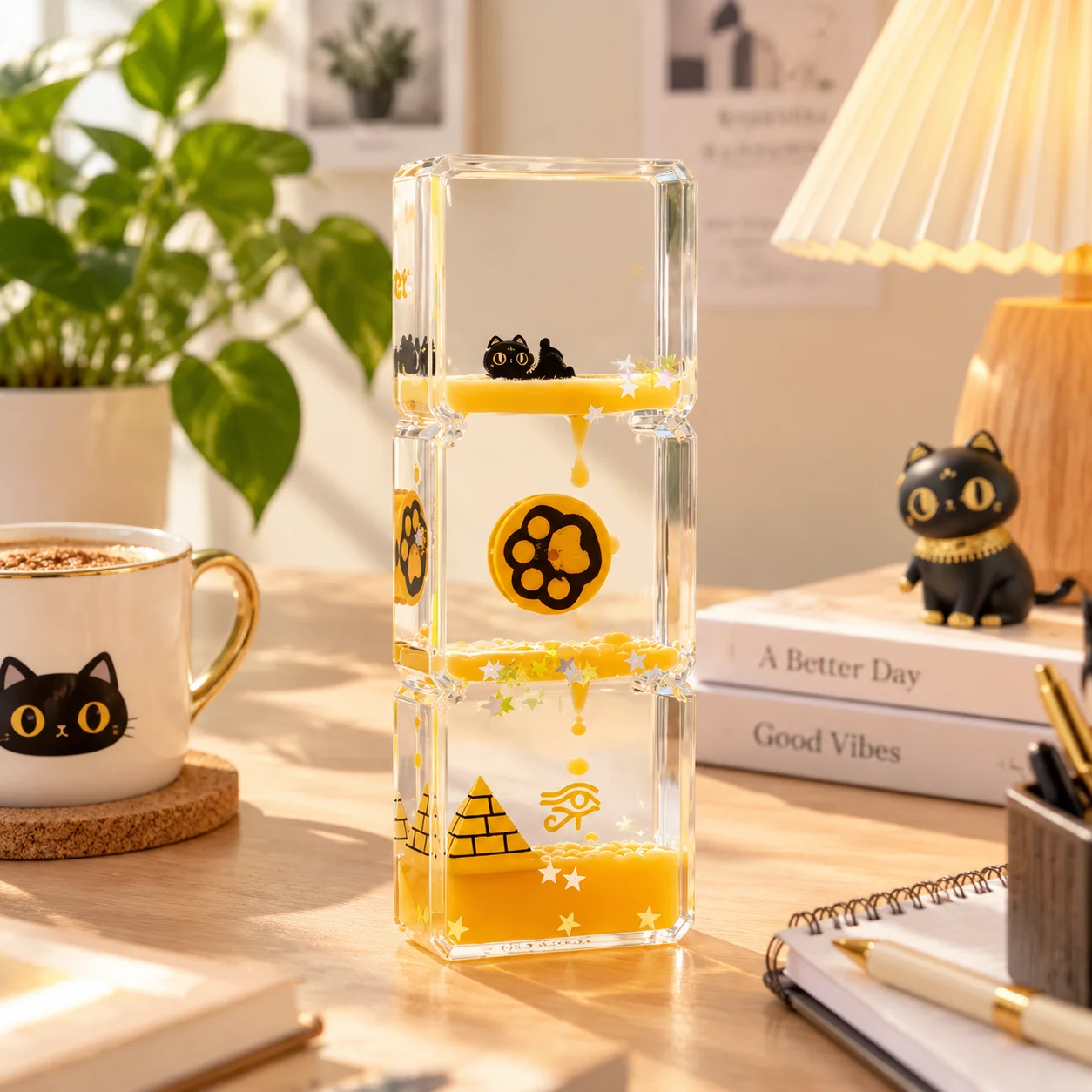 Liquid Motion Hourglass Sand Timer Desk Toy Stress Relief Quicksand Ornament Office Home Decor Christmas Gift
