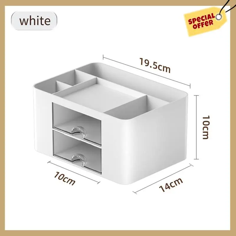 2 pçs rosa + azul simples transparente gaveta caixa de armazenamento crianças estudante escritório desktop ornamentos caneta titular durável