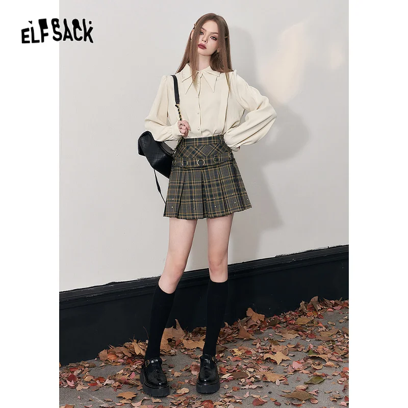 ELFSACK OL Blouses Women 2023 Winter New Designer Clothes Tops