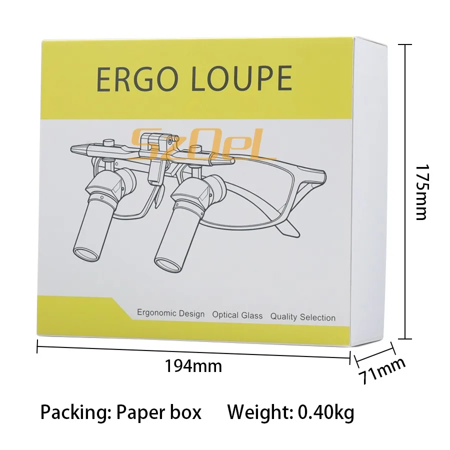 New ERGO LOUPES All Metal Ergo Loupes, Dental and Oral Surgery Loupes, Ergonomic Loupes Clear Field of View Optional 4.0X/5.0X