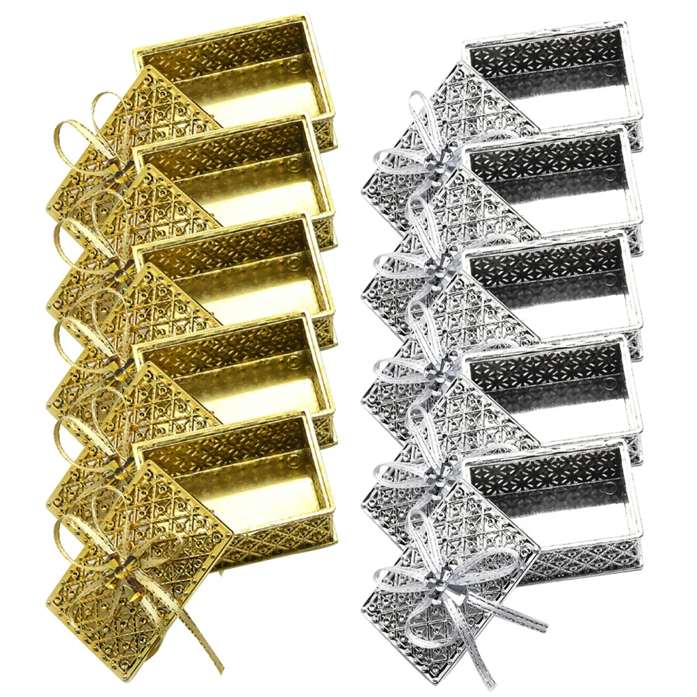 

10Pcs Vintage Jewelry Box Delicate Workmanship Earring Ring Holder Trinket Case Smooth Inner Protection Decorative