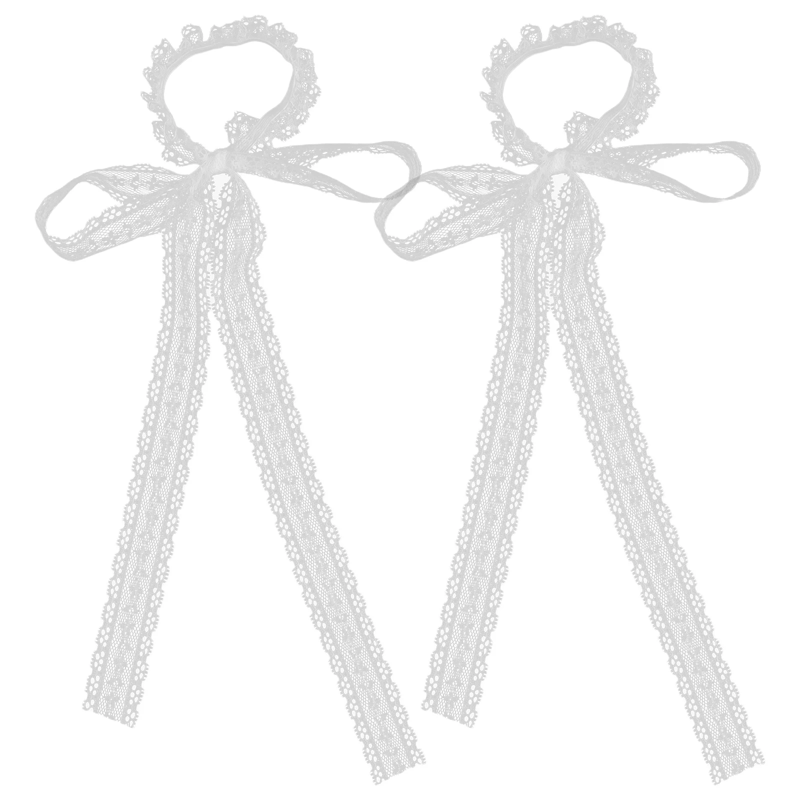 

2 Pcs Lace Hair Tie Elastic Ponytail Holder Ties Girls Accessories Band Ropes Soft