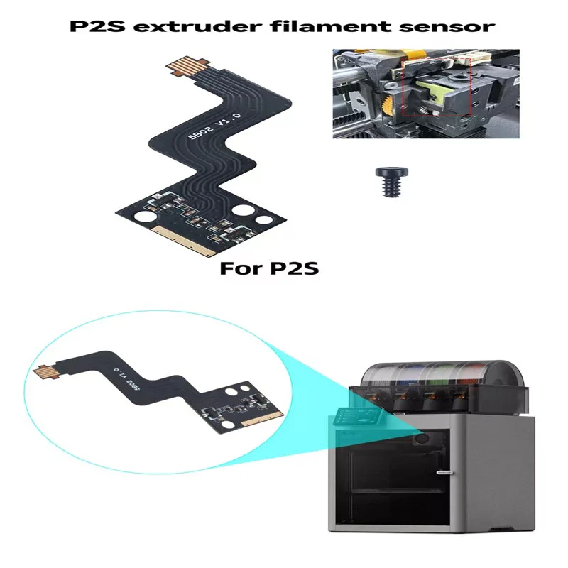1PCS For Bambu Lab P2S Extruder Filament Sensor Kit High Quality 3D Printer Replacement Parts For Bambu P2S