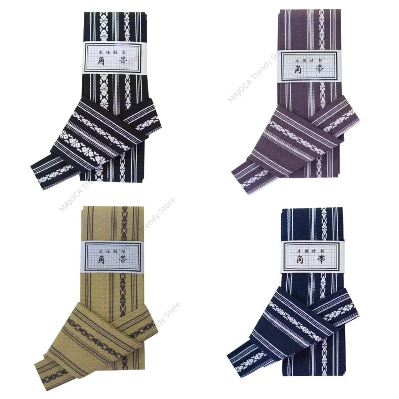 

Kaku Obi Traditional Japanese Men's Kimono Obi Belt - Yukata Cotton Sash Waist Tie Accessories Kai-no-kuchi Knot