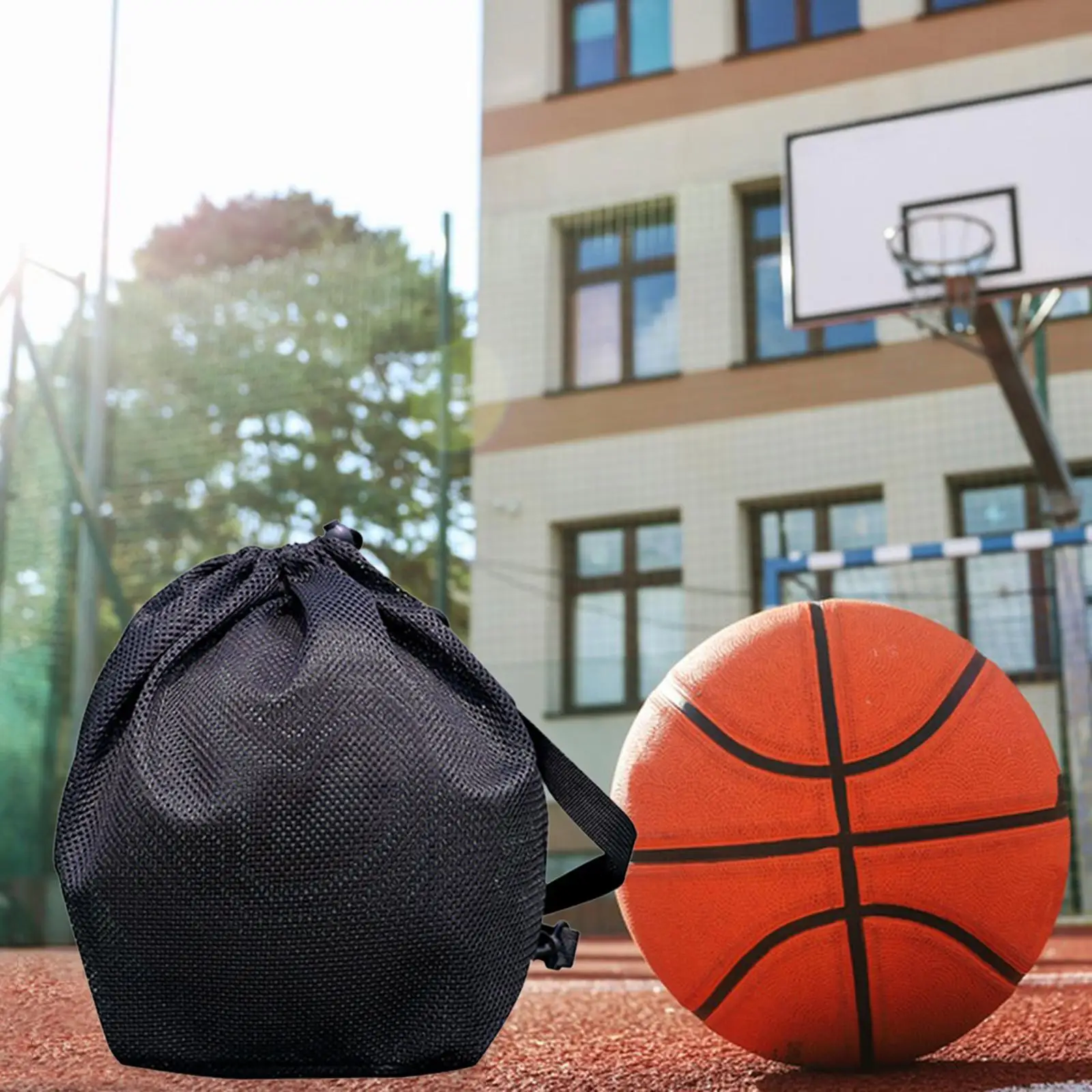 

Drawstring Basketball Bag Mesh Soccer Ball Bag Men Women Portable Organizer for Basketball Volleyball Baseball Football Gym