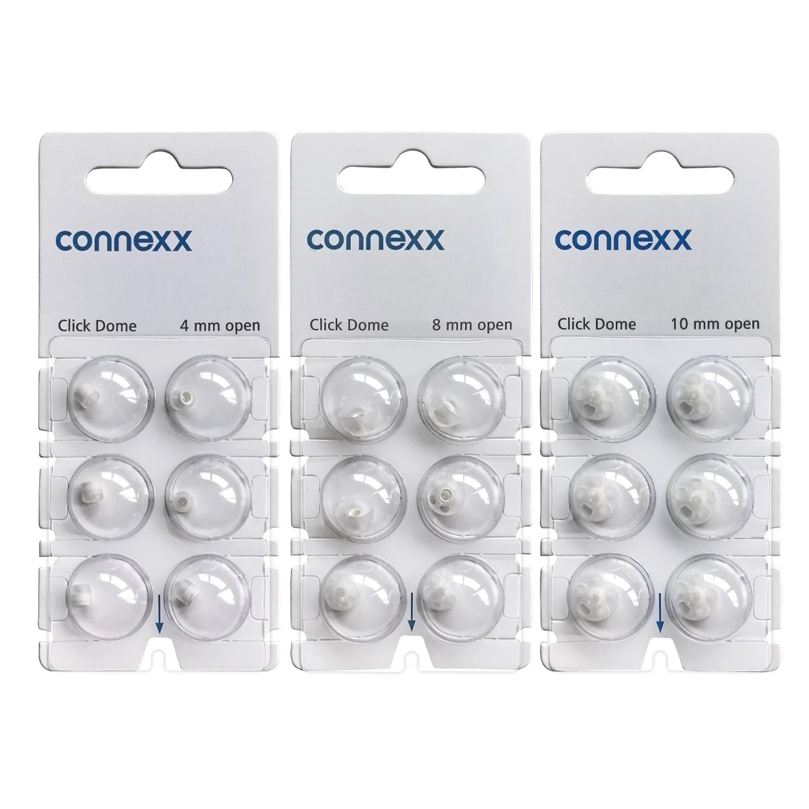 Siemens Signia Connexx Click Dome 4mm 8mm 10mm Open  Fit Vented Ear Tip Dome for RIC CIC ITC hearing aids