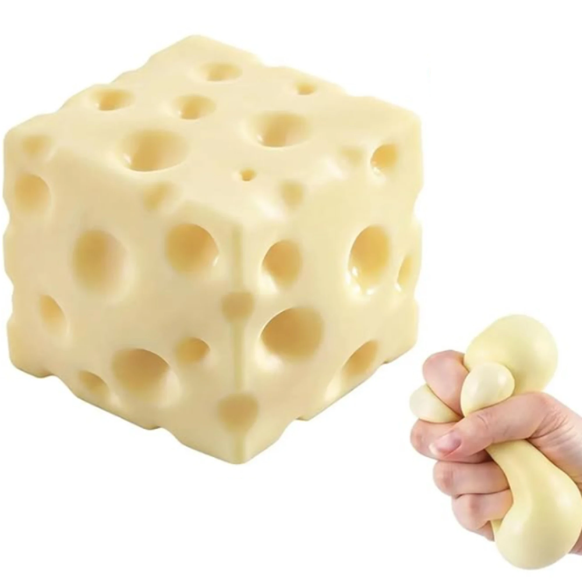 1pc Cheese Cube Stress Ball Slow Rebound Squeeze Gifts Non-Bounce Fidget Ornament  Sensory Relief Office Decompression Gift