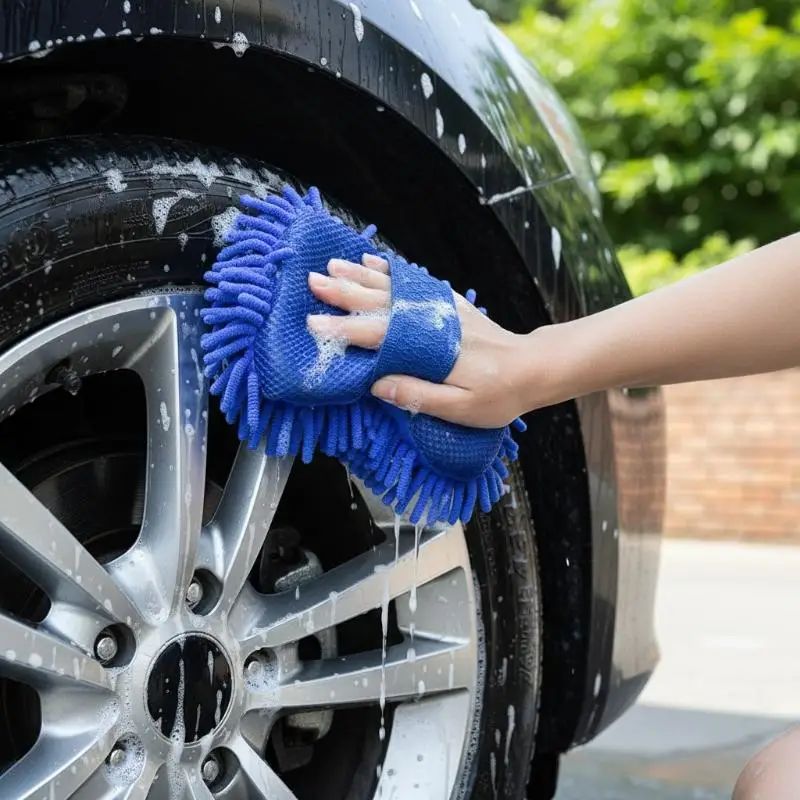 【CR】Microfiber Chenille Car Towels, Car Wash Gloves, Car Wash Gloves And Towels