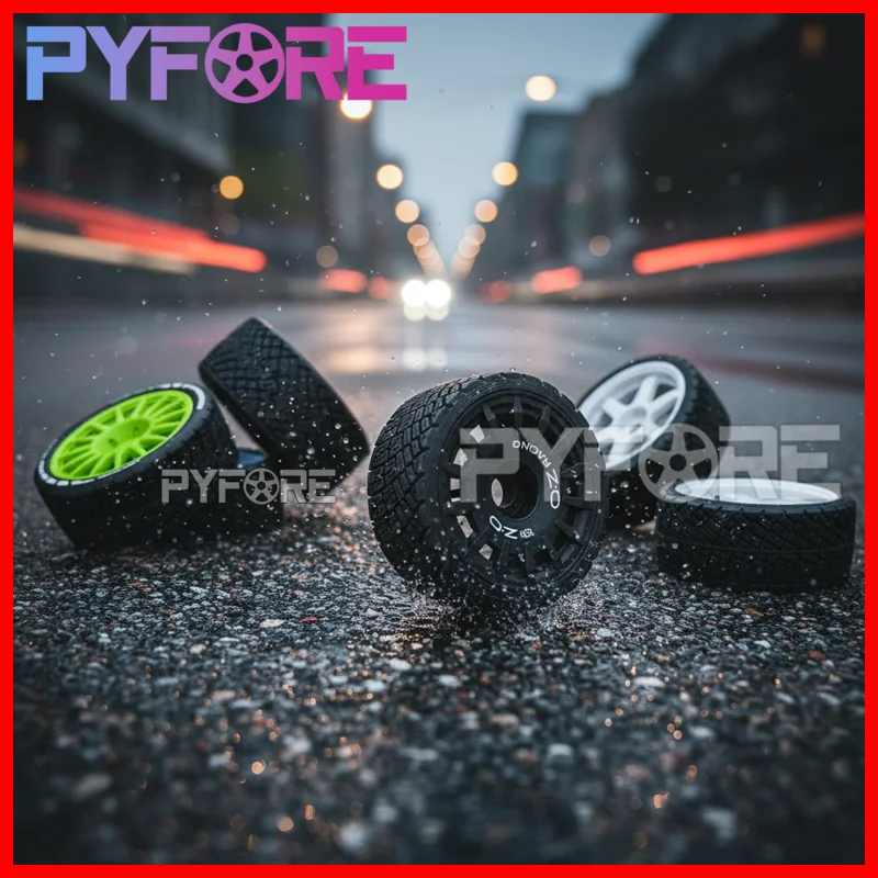 

PYFORE 4pcs RC Car Tires for 1/7-1/8 Scale Tension Cars KM WRC C3 FSR GT