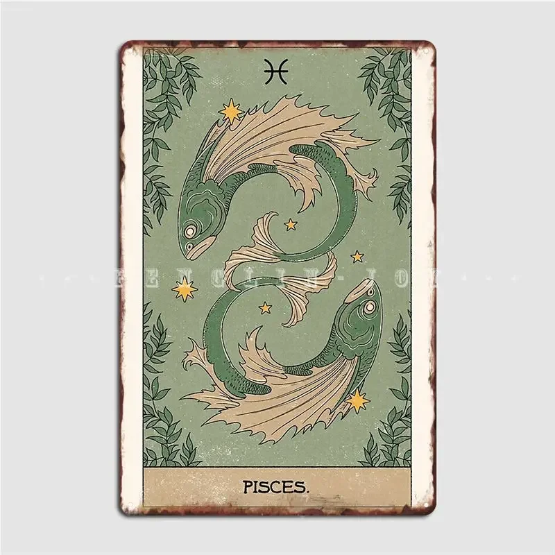 Pisces Metal Sign Club Party Club Bar Funny Plaques Tin Sign Poster