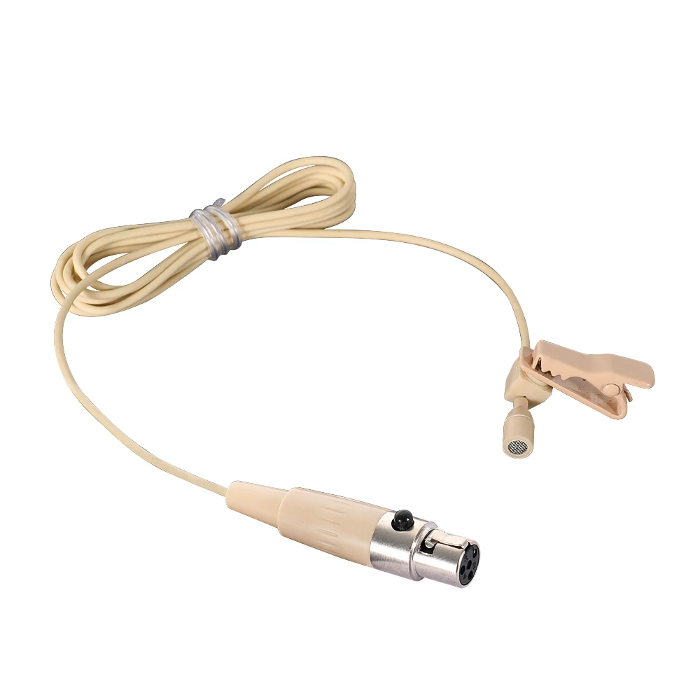 Mikrofon Lavalier IiiMymic w kolorze skóry, jednokierunkowy mikrofon krawatowy do bezprzewodowego nadajnika Shure BodyPack, mocowany na klips, XLR 4PIN TA4F — zdjęcie produktu 7