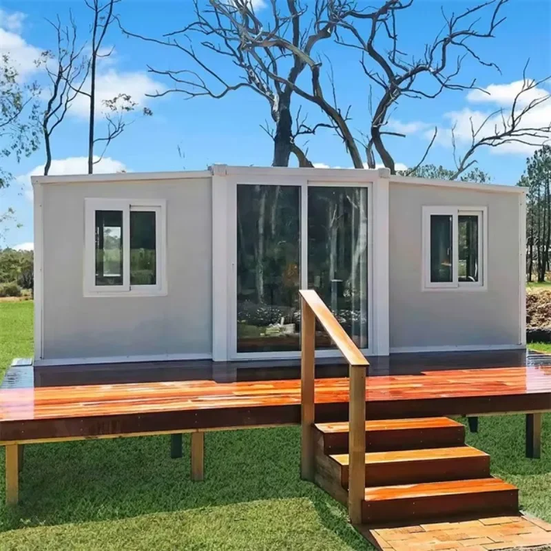 Golden Supplier Price Luxury 40 Ft 20 Ft Prefab Expandable House Double Wing Expansion Container House with 2 3 4 Bedrooms