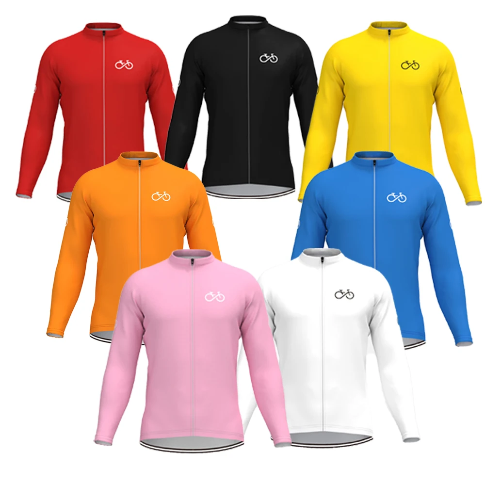 

Long Sleeve Cycling Jersey for Men Winter Fleece And Spring Autumn No Fleece Mountain Highway Bike Clothing Mtb Jersey