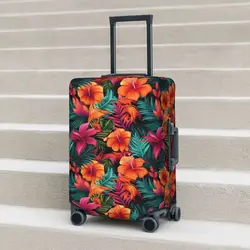 Tropical Vibes Flower Suitcase Cover Illustration Forest Fern Holiday Travel Strectch Luggage Supplies Protection