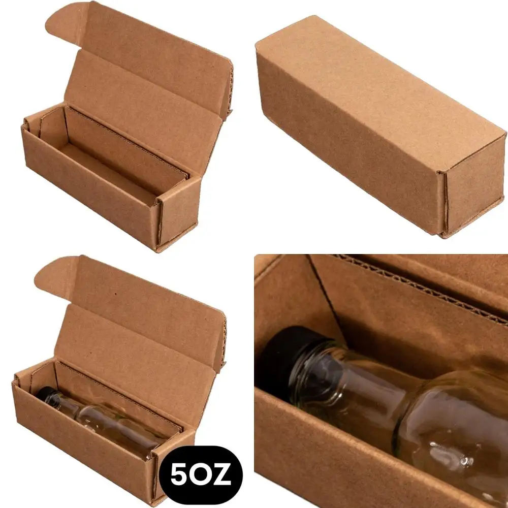 Set Box Mailer - Portabottiglie personalizzabile da 5 once per salsa piccante fatta in casa, amara, marmellate |   Scatola di spedizione resistente e durevole prodotta negli Stati Uniti (1