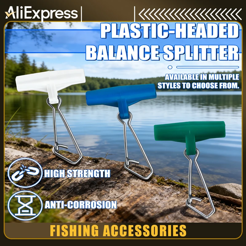 YOTO 25pcs Heavy Duty Fishing Line Sinker Slides - Blue Plastic Head Swivel with Duo-Lock Snap, Durable ABS Material