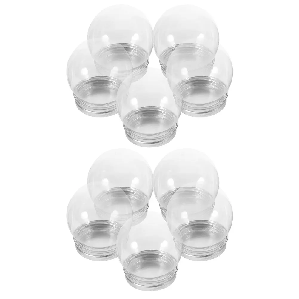

10 Pcs 300ml Bottle Snow Globe Shaped Jar Empty Plastic Ball Containers Wedding Party Favor Transparent Storage Boxes