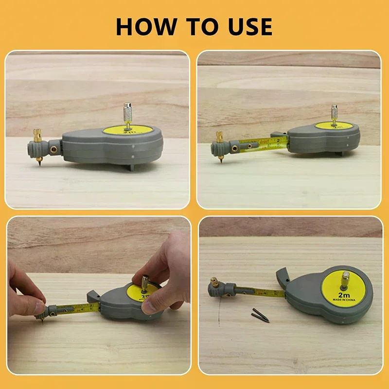 

Компас для измерения поворотной ленты длиной 2 м с 10 отверстиями для карандашей, компас для измерения луча для рисования кругов и линий, фиксируемая кнопка