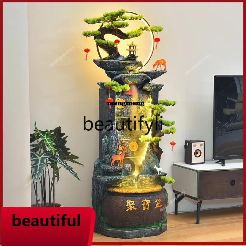 Chinesestyle floor-standing flowing water ornaments circulating water to attract wealth and wealth living room rockery la  DD