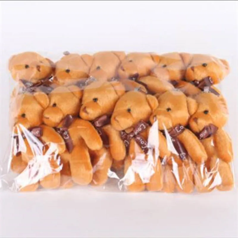 12 stks/partij Zachte Gevulde Beer Knuffels Mini Teddybeer Poppen Speelgoed Kleine Gift Party Bruiloft Sleutelhanger Tas Hanger Teddy sleutelhanger