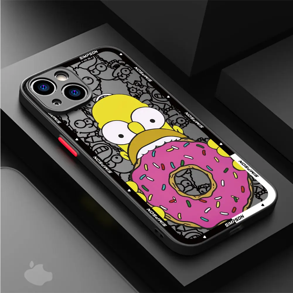 Disney Homer Simpson Family Case for Apple iPhone 7 8 Plus SE XS Max 14 Pro 13 Mini 11 Pro 15ProMax 12 XR Matte Cover